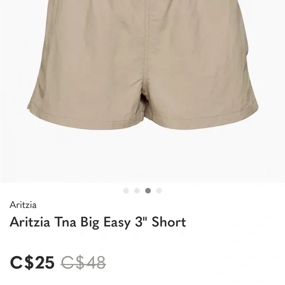 Aritzia Tna High Waist Beige Shorts - Picture 2 of 8